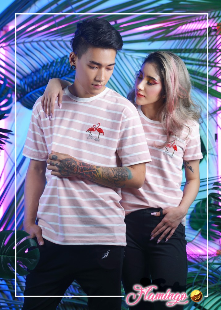 Flamingos Stripe Loose Fit T-shirt